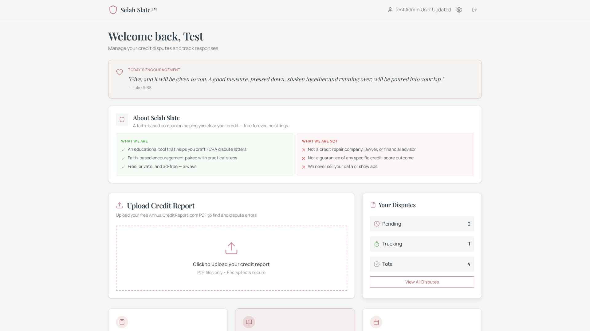 Selah Slate dashboard preview